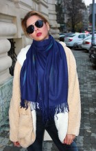 Sal Esarfa Dama PREMIUM "Noor" Marine by jukafashion.ro cod PRM33 - Img 1