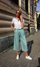 *Pantaloni Dama "Summer Mood" Mint  by JukaFashion.ro cod H68 - Img 1
