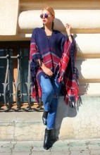 Poncho Dama "Boho" Albastru by JukaFashion.ro (2018) - Img 3