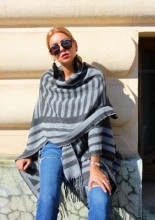 Poncho Dama "Hipster" Black&Grey by JukaFashion.ro (2018) - Img 4