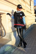 Pulover Tip Poncho "Estrella" Black by JukaFashion.ro cod ES1 - Img 4