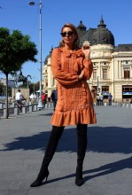 rochie midi dama femei volane 
