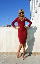 *Rochie Dama Bumbac "Juno" Burgundy by JukaFashion.ro cod J2 - Img 4