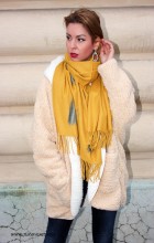 Sal Esarfa Dama PREMIUM "Noor" Camel by jukafashion.ro cod PRM36 - Img 1