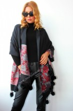 *Sal Esarfa Pashmina "Bloom" Black by jukafashion.ro (2018) - Img 1