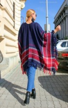 Poncho Dama "Boho" Albastru by JukaFashion.ro (2018) - Img 4