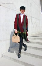 Poncho Dama "British" Burgundy by JukaFashion.ro (2018) - Img 2