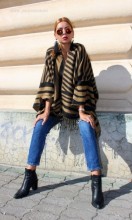 Poncho Dama "Hipster" Black&Gold by JukaFashion.ro (2018) - Img 2