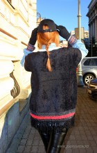 Pulover Tip Poncho "Estrella" Black by JukaFashion.ro cod ES1 - Img 5
