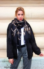 Sal Esarfa Dama PREMIUM "Kendiras" Black  by jukafashion.ro cod PRM30 - Img 1