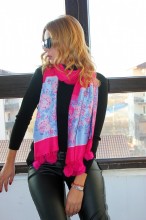 *Sal Esarfa Pashmina "Bloom" Pink by jukafashion.ro (2018) - Img 1