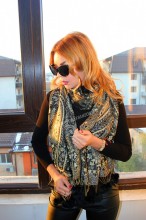 *Sal Esarfa Pashmina "Ederra" Black by jukafashion.ro (2018) - Img 2
