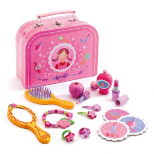 DJ06552-Valiza eleganta cu model florpentru accesorii de infrumusetare copii, Djeco