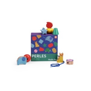 Margele de insirat din lemn Les Toupitis, Moulin Roty