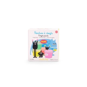 Acuarele 4 culori neon pentru pictat cu mana, Moulin Roty