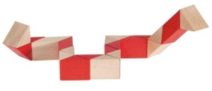 Fr_17307-Joc logic IQ 3D Puzzle Sarpe natur-rosu, Fridolin