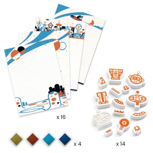 DJ08740 Set de stampile Roboți extratereștri