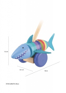 Jucarie de impins rechinul vesel, Orange Tree Toys - Img 2