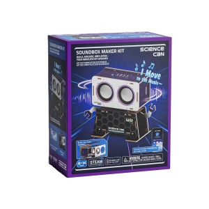 Kit STEM DIY pentru copii 8+, construiește un difuzor Bluetooth funcțional în formă de robot.