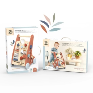 Cărucior jucărie Speedy Monkey cu 9 activități și roți anti‑alunecare
