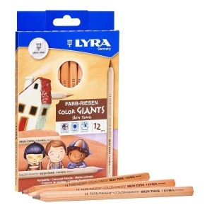 12 creioane jumbo supercalitative Lyra, nuante de piele