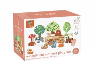 Jucarie de indemanare Set cu piese din lemn animale de padure, Orange Tree Toys