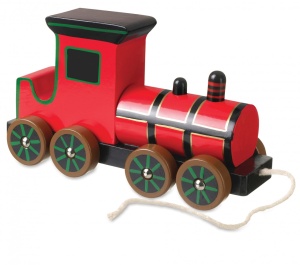 Jucarie de tras Locomotiva cu aburi, Orange Tree Toys - Img 6