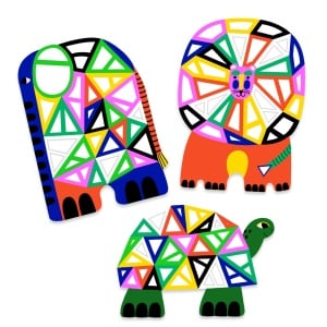 Mozaic Animale Sălbatice - decorațiuni din spumă colorată reutilizabilă