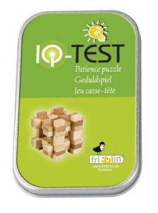 Joc logic IQ din lemn de bambus in cutie metalica Gridbox, Fridolin