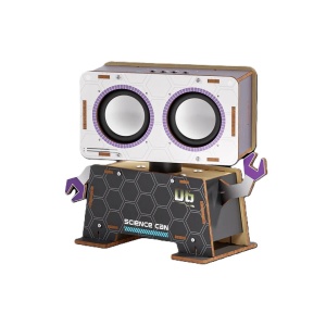 Kit STEM DIY pentru copii 8+, construiește un difuzor Bluetooth funcțional în formă de robot.