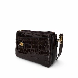 Torba kroko lak braon 3 zipa 25874