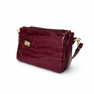 Torba kroko lak bordo 3 zipa 25874