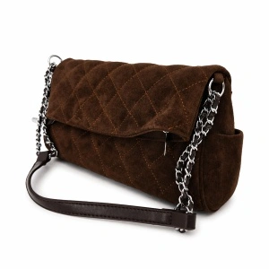 Torba pliš romb braon 25942