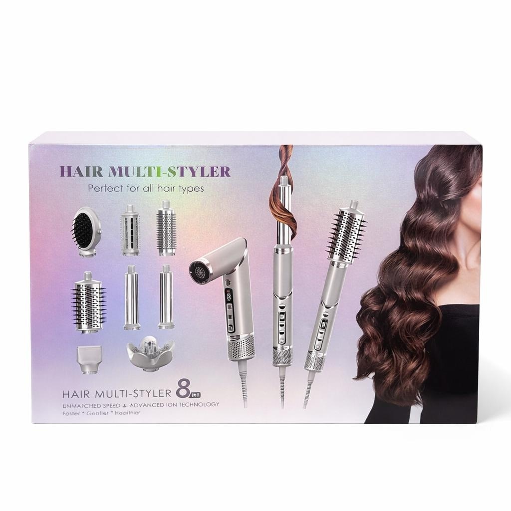 Aparat profesional premium de coafat părul 8 în 1 cu tehnologie ionică, argintiu 4