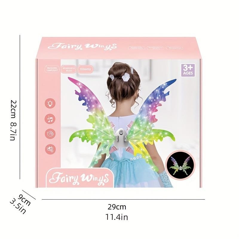 Aripi zana cu LED pentru copii, 68 cm lumini multicolore costum carnaval 2