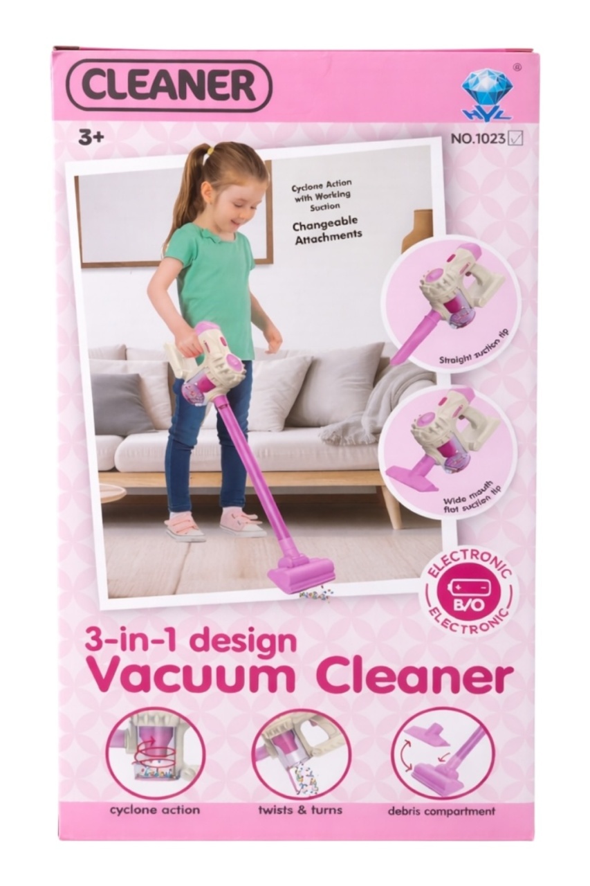 Aspirator vertical de jucărie 3-în-1 cu sunete, 19x32,5x9 cm, plastic