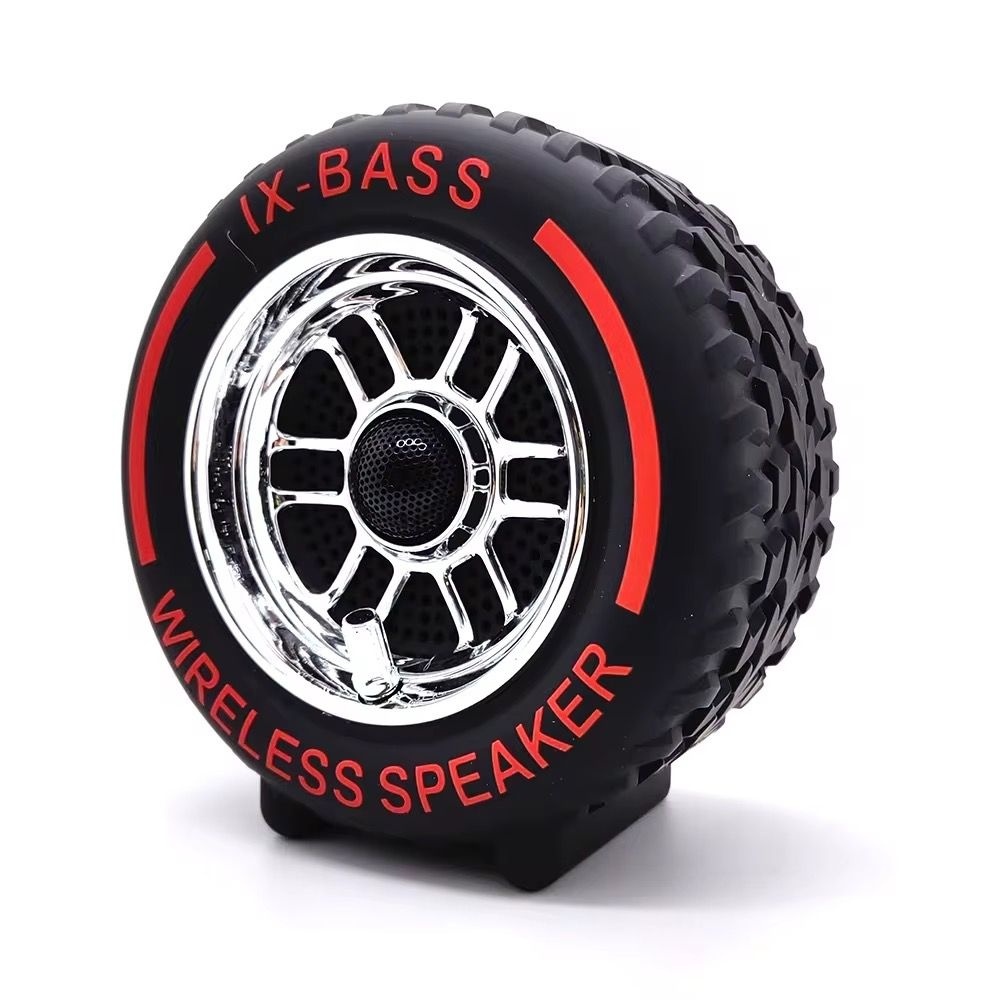 Boxă portabilă Bluetooth IX-BASS în formă de roată, TF, USB, FM, TWS, Rosu 2