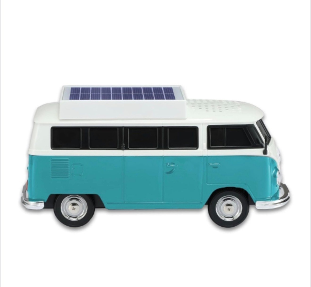 Boxă portabilă Bluetooth WSTER în formă de microbuz retro, cu încărcare solară, turcoaz 3