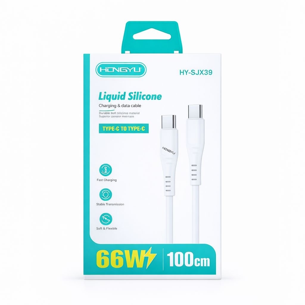Cablu de Încărcare și Transfer Date Silicon Lichid, C-C 100 cm, Alb 3