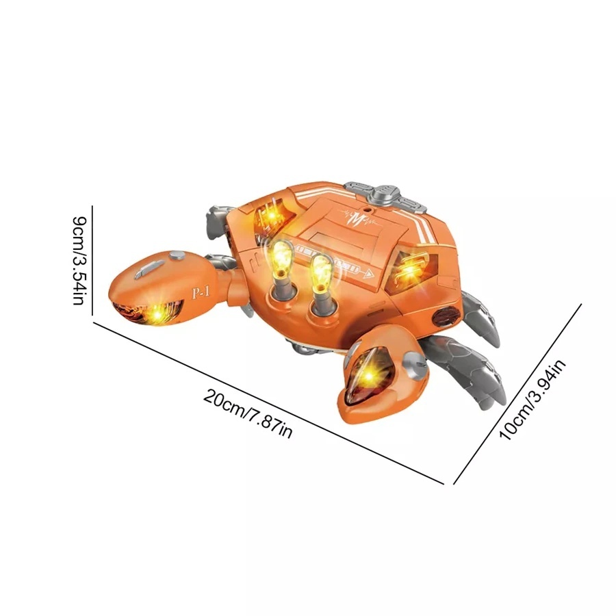 Crab Robot Interactiv cu Lumini si Muzica , Mecha Crab, 20x10x9 cm 2