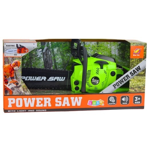 Drujba de jucarie electrica cu sunet si lumini lama argintie POWER SAW 2
