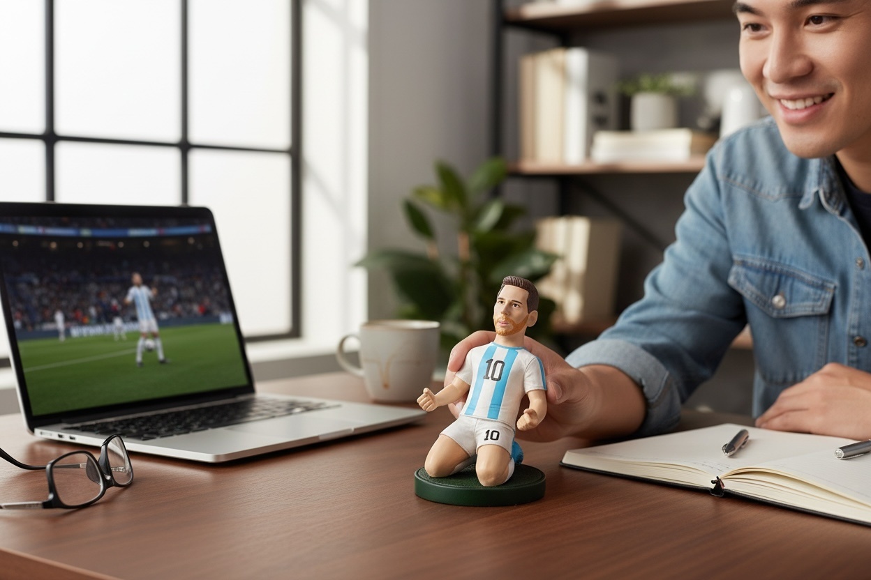Figurina Ceramica Fotbalist , 13 cm, Model Colectie, Detalii Realiste 2
