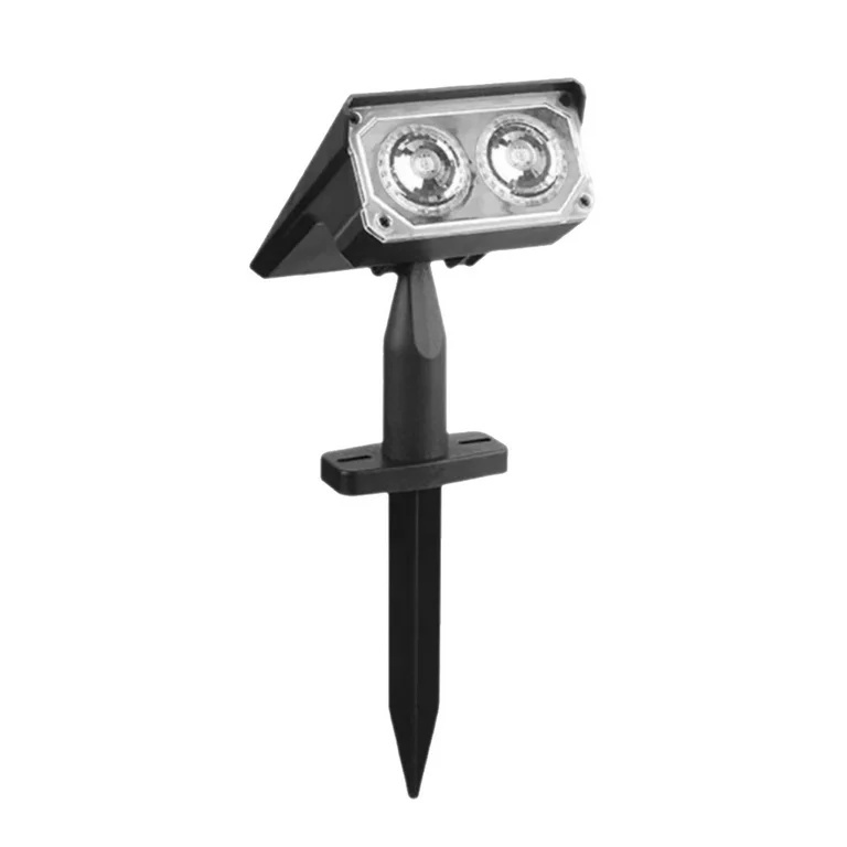 Lampă de grădină solară cu LED, din plastic, impermeabilă, culoare neagră, montaj pe perete sau sol
