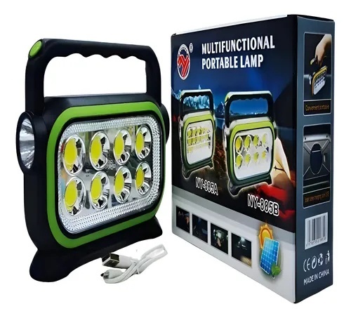 Lampă de lucru LED portabilă, reîncărcabilă USB, din plastic, culoare neagră, cu 6 LED-uri intense 3