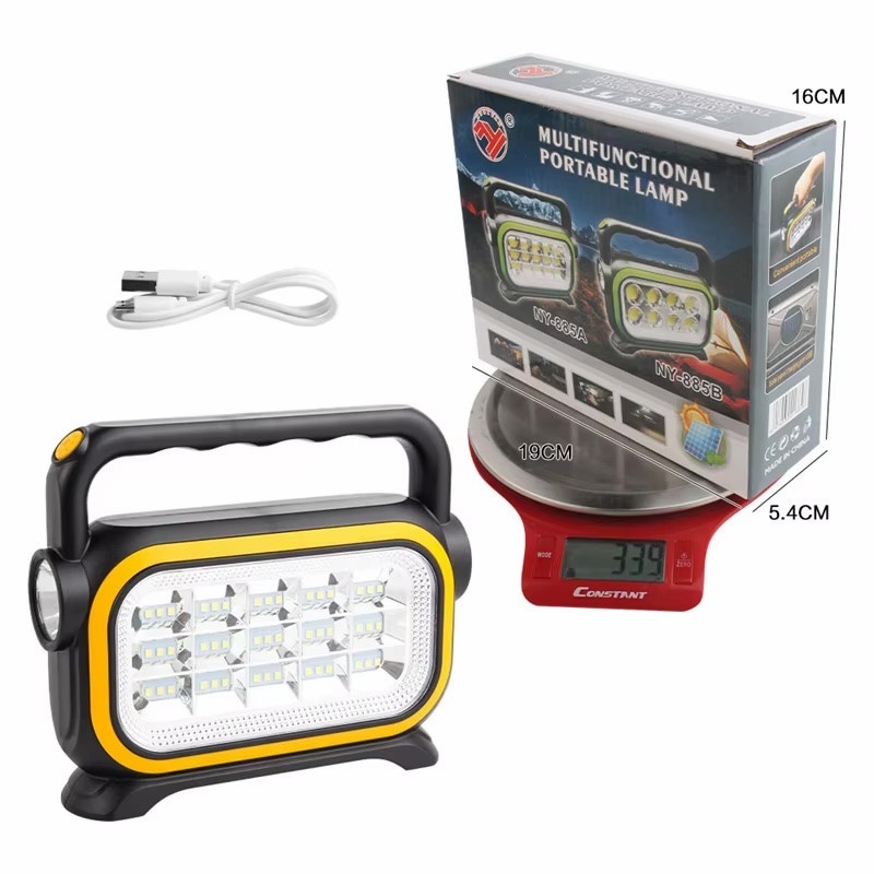 Lampă portabilă multifuncțională LED din plastic, 16x19x5.4cm, galbenă