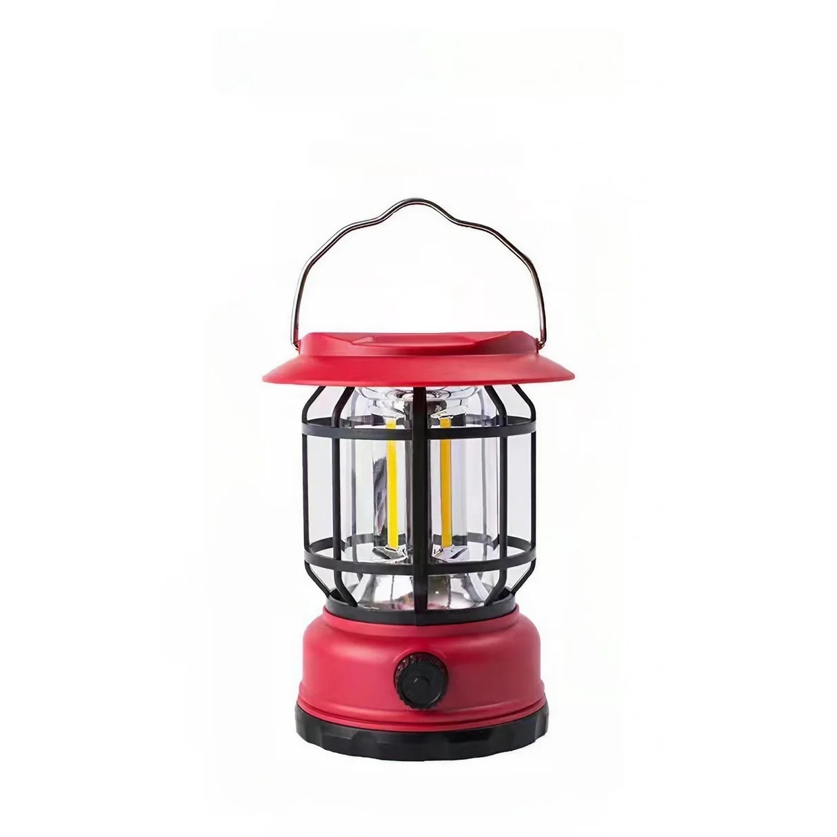 Lanternă de camping LED roșie, plastic durabil, încărcare solară 21cm x 11cm x 15cm