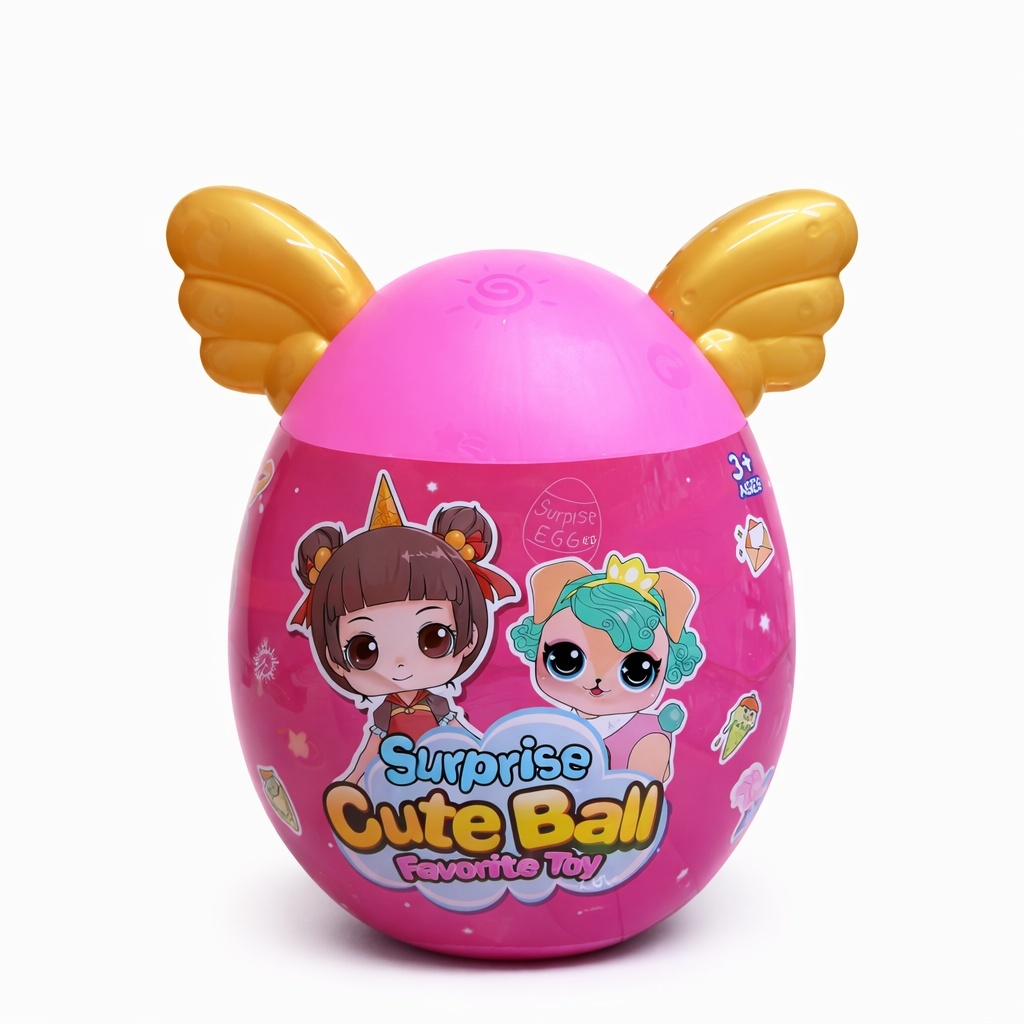 Ou Surpriză cu Păpușă, Animalut și Accesorii, Cute Ball, Plastic, 20 cm