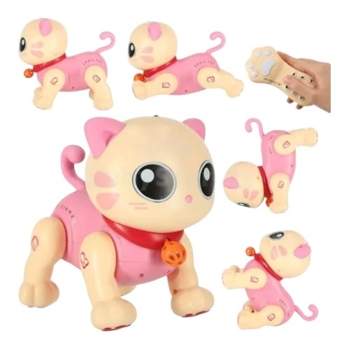 Pisicuță robot interactivă cu telecomandă, din plastic, 23,5x21,5x14 cm, jucărie educativă și distractivă 2