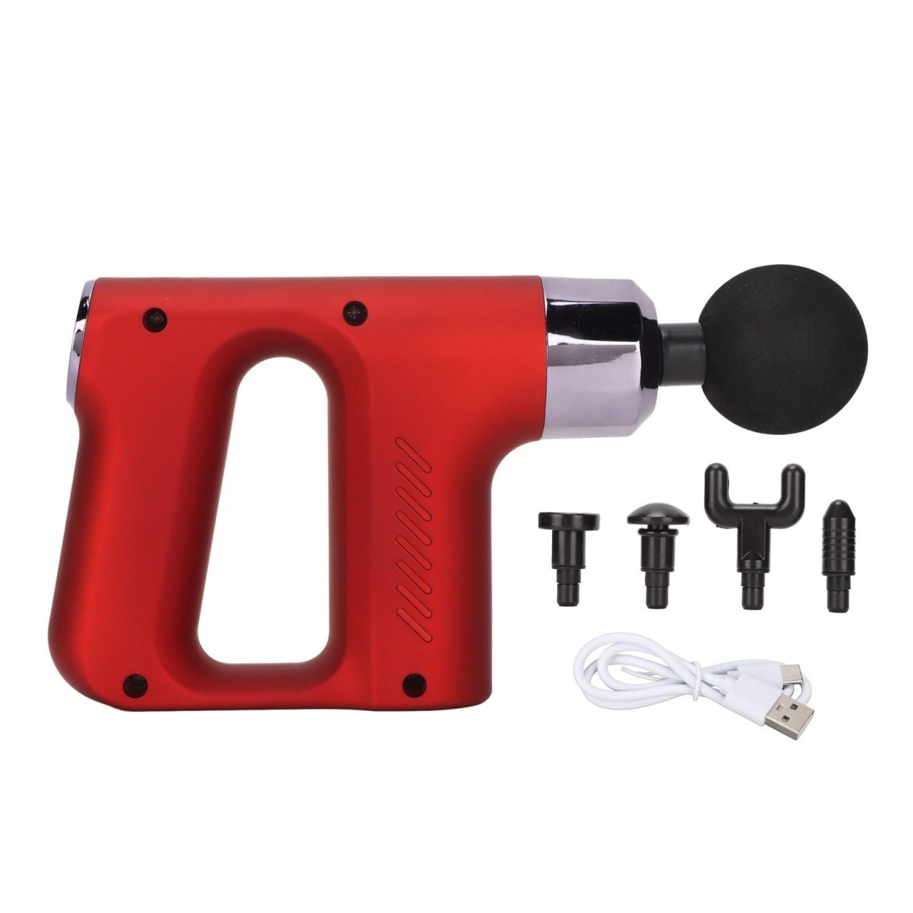 Pistol de Masaj pentru Relaxarea Musculaturii, Rosu, Material Plastic, Portabil, Rosu
