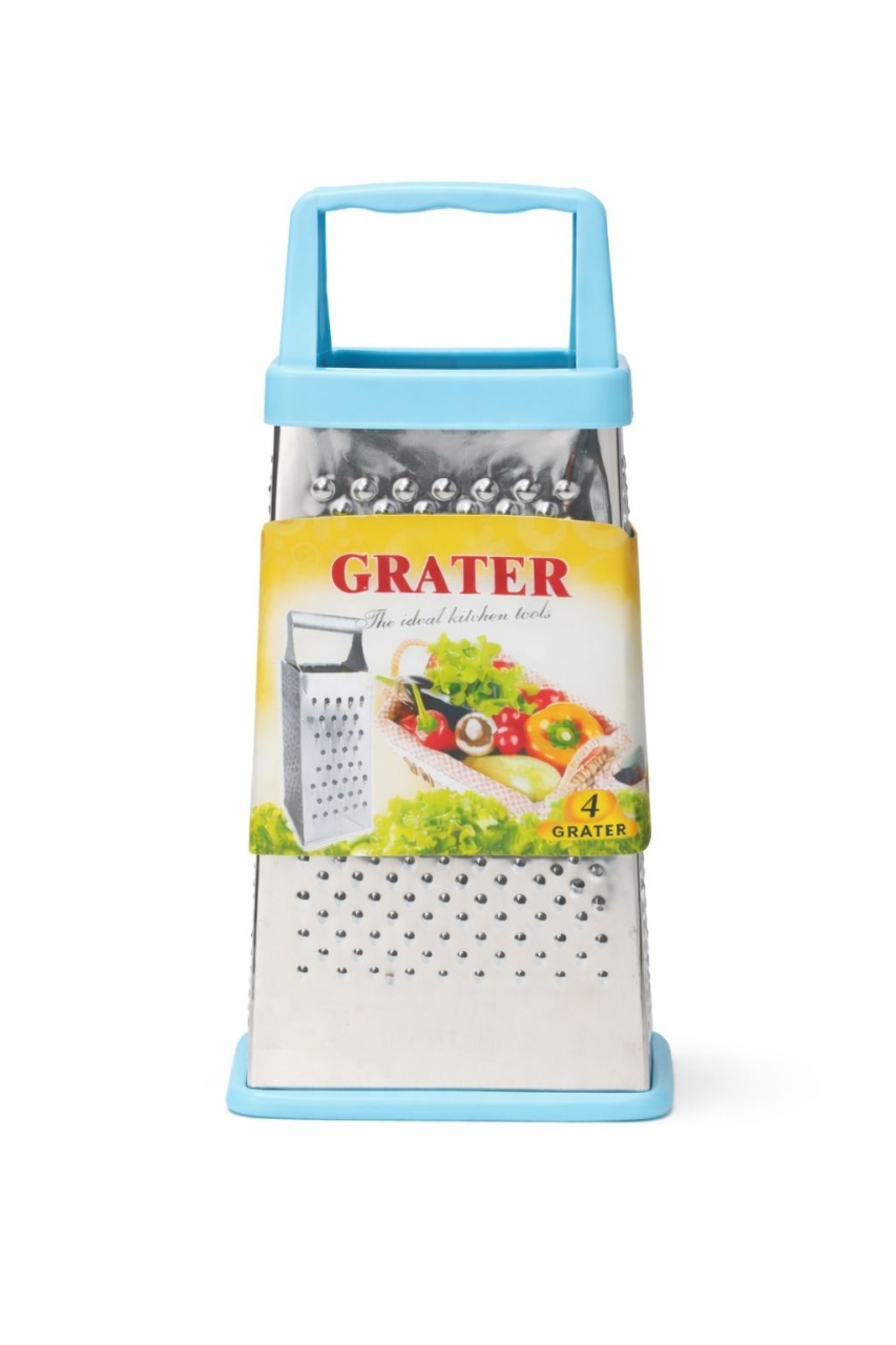 Razatoare bucatarie inox cu 4 fete 23x10 cm, maner si baza albastru deschis 2